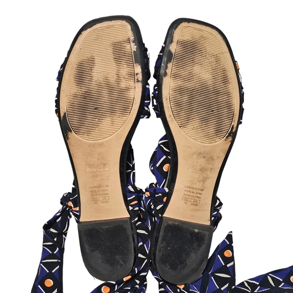 Mango Ankle Tie Up  Flat Sandals EU 39/ US 8.5 - Picture 6 of 7